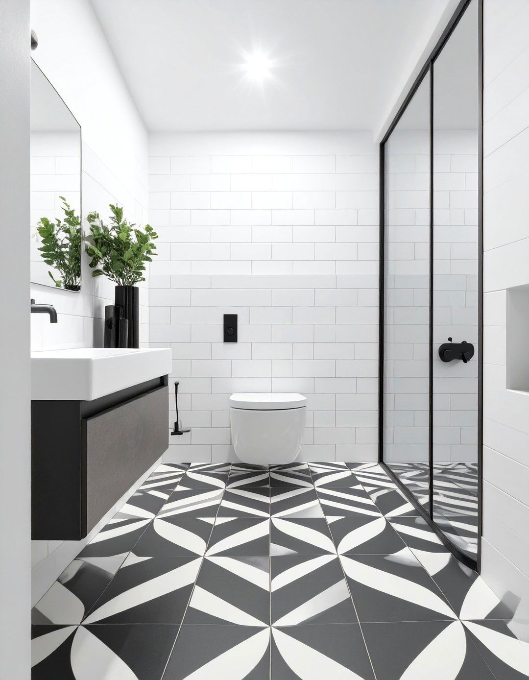 Geometric Patterned Bathroom Floor Tiles - 30 bathroom tiles design images ideas
