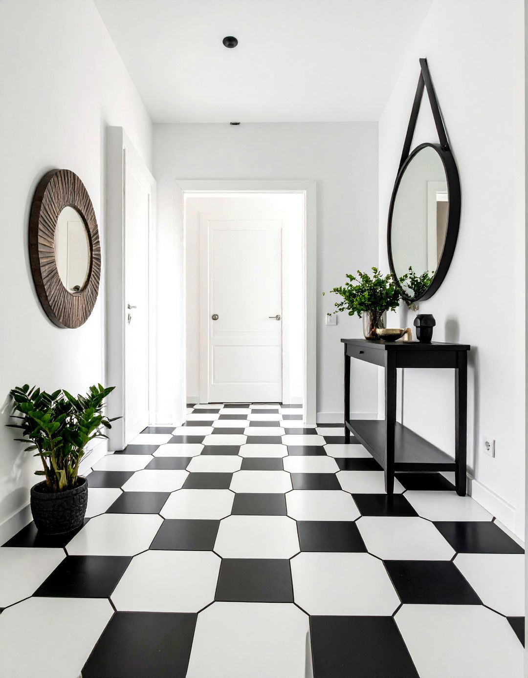 Geometric Patterned Hallway - 30 hallway decorating ideas