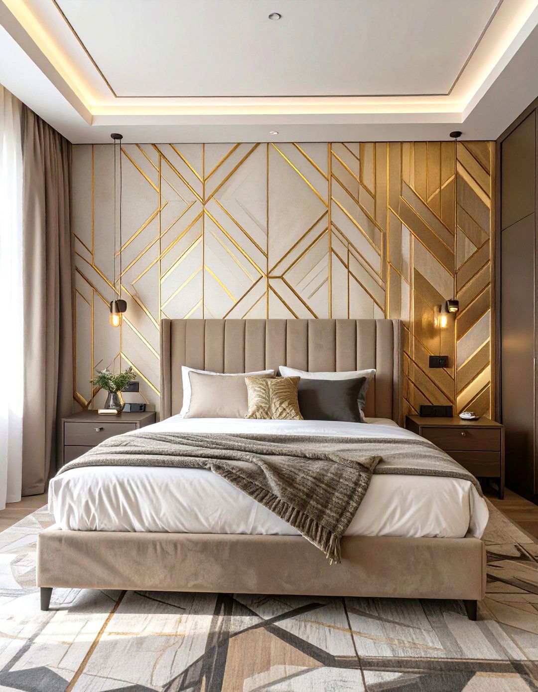 Geometric Patterns Bedroom - 30 glam bedroom ideas
