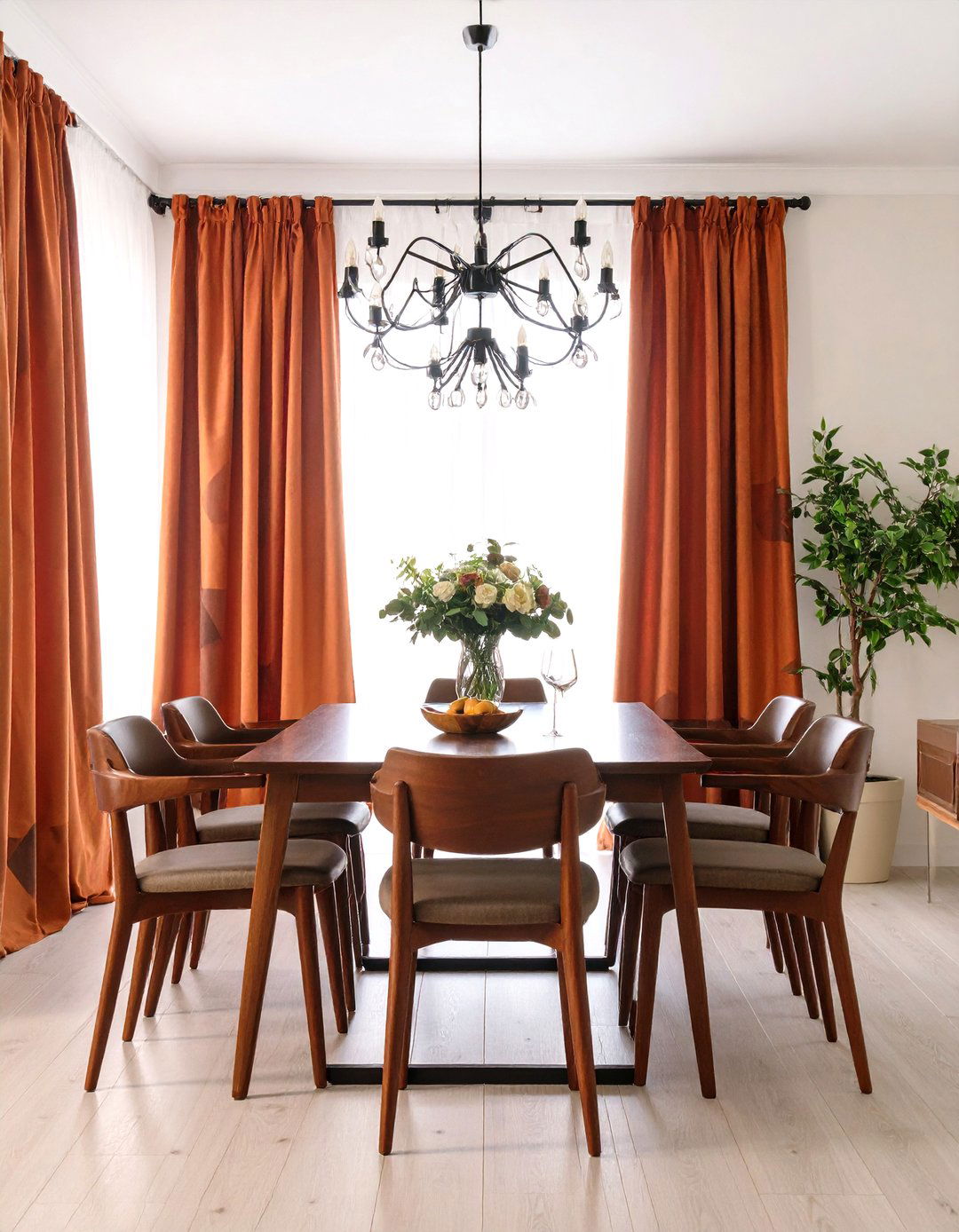 Geometric Print Dining Room Curtains - 30 dining room curtains ideas