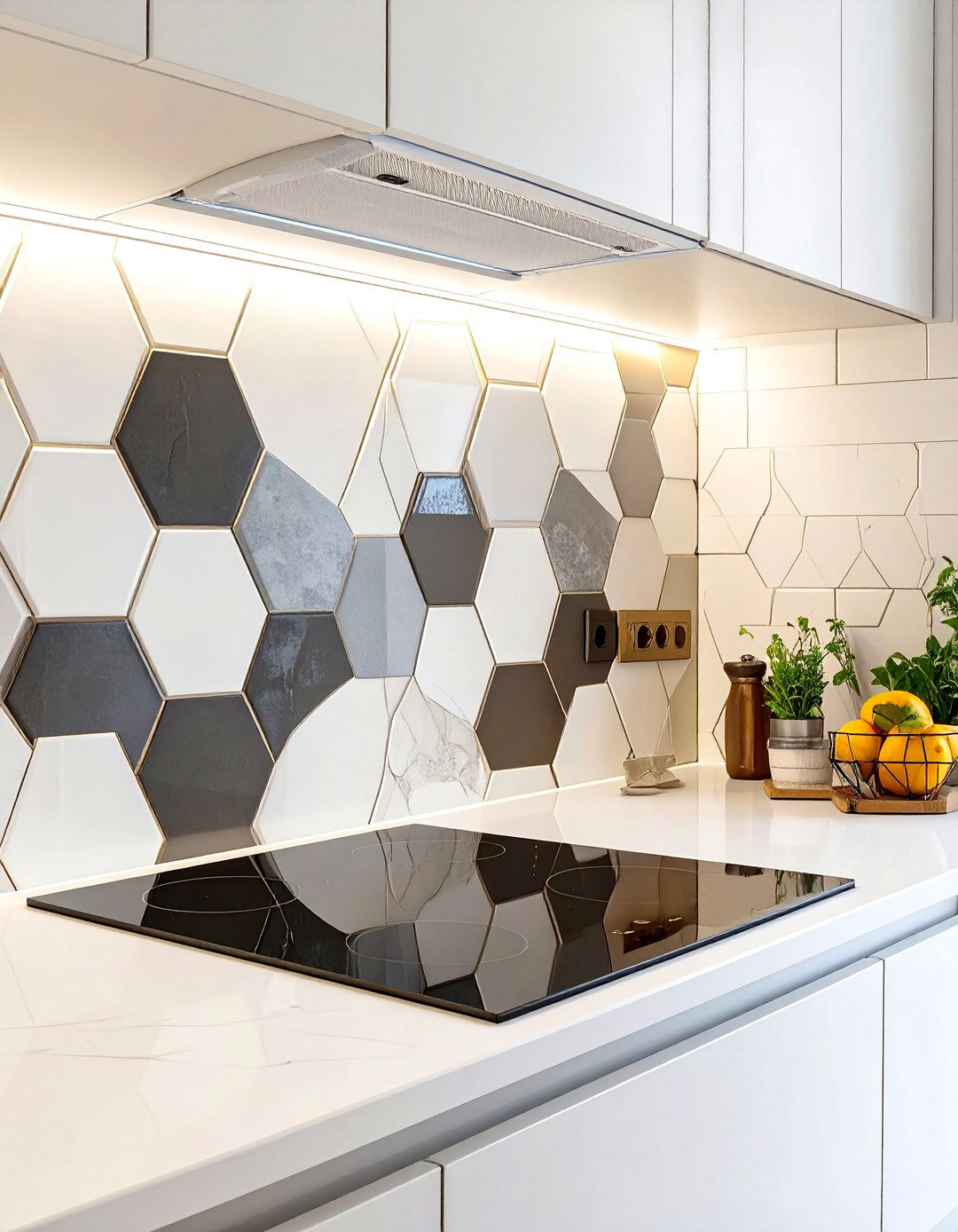 Geometric Tile Backsplash - 30 backsplash behind stove ideas