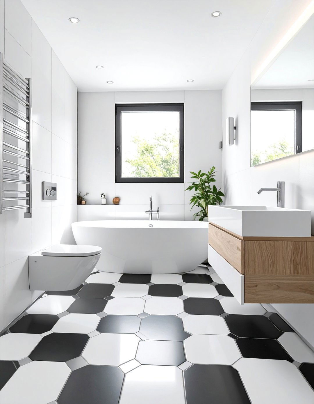 Geometric Tile Bathroom - 30 bathroom ideas modern