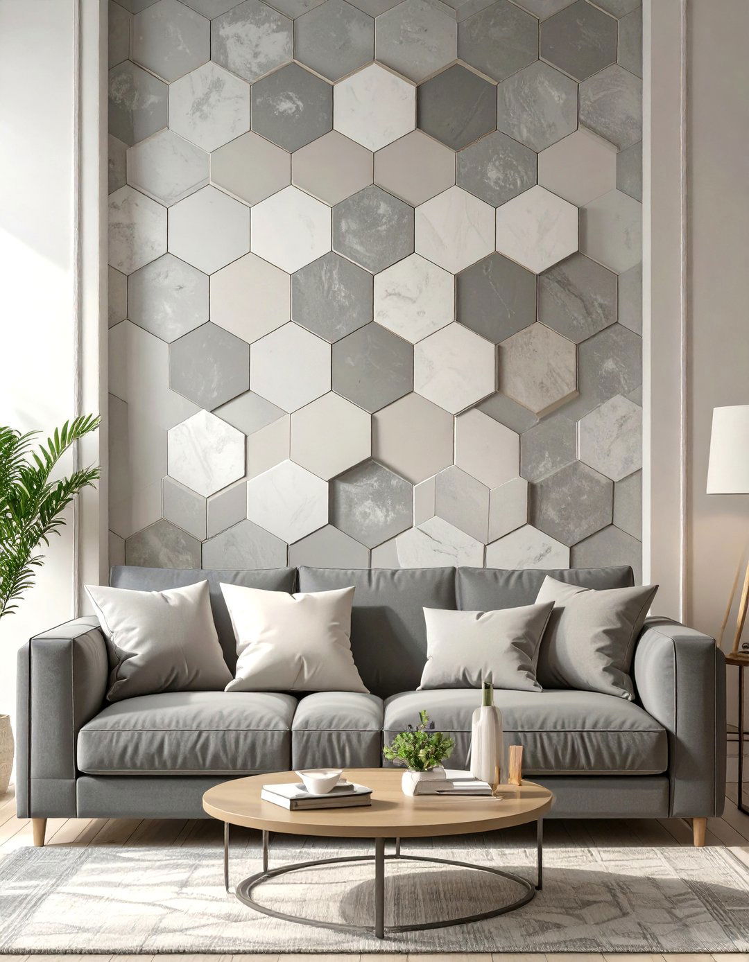 Geometric Wall Mural - 30 modern farmhouse wall decor ideas