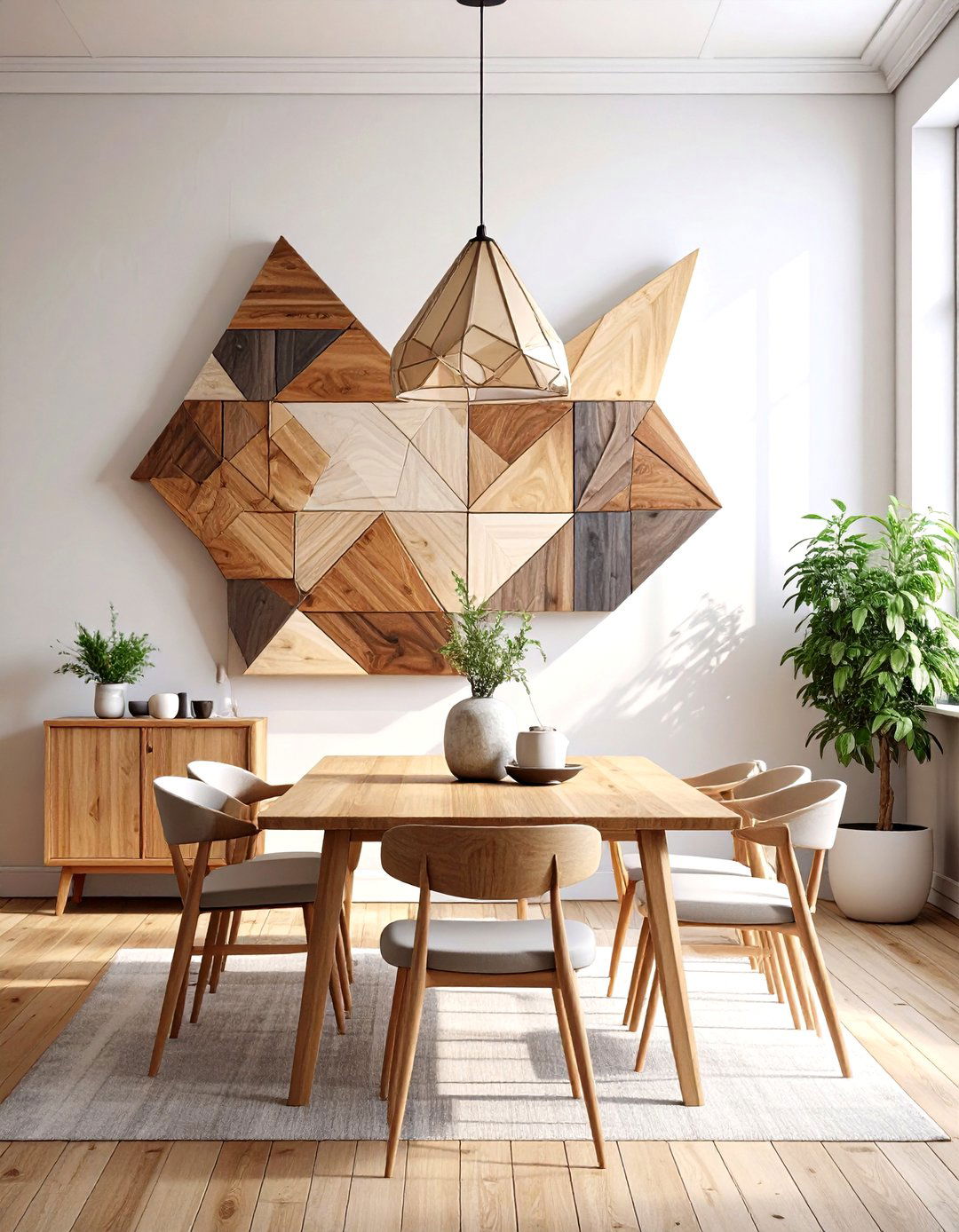 Geometric Wood Art - 30 diy wall decor ideas