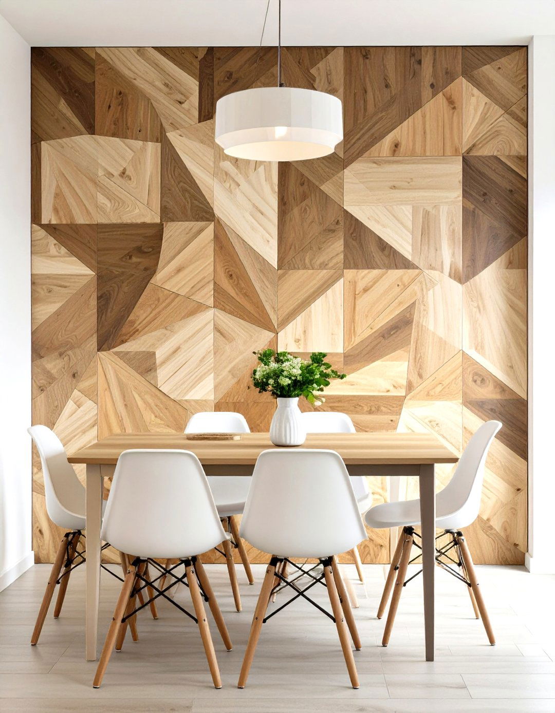 Geometric Wood Panel Accent Wall - 30 wood accent wall ideas
