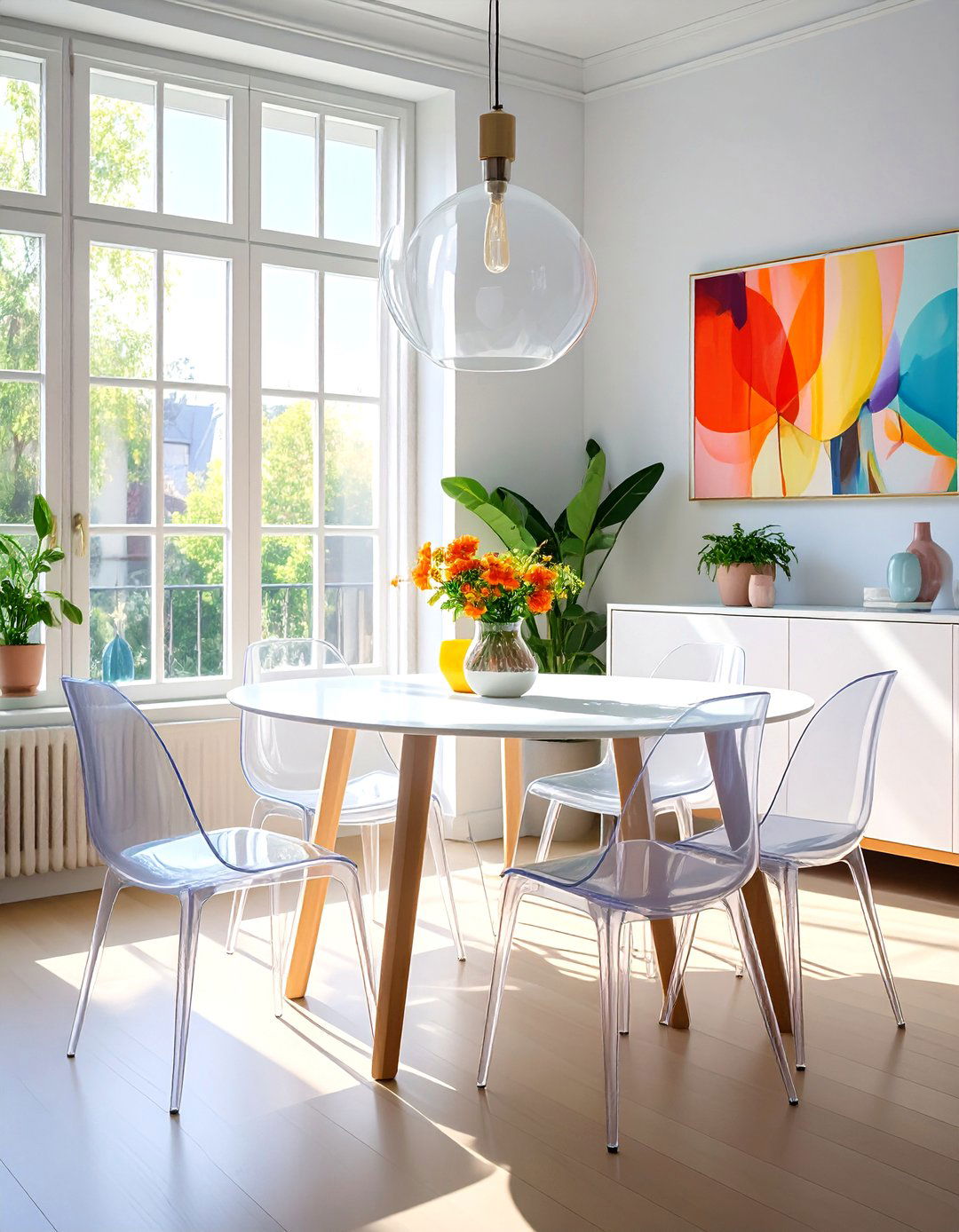 Ghost Chairs for an Airy Feel - 30 simple dining room ideas