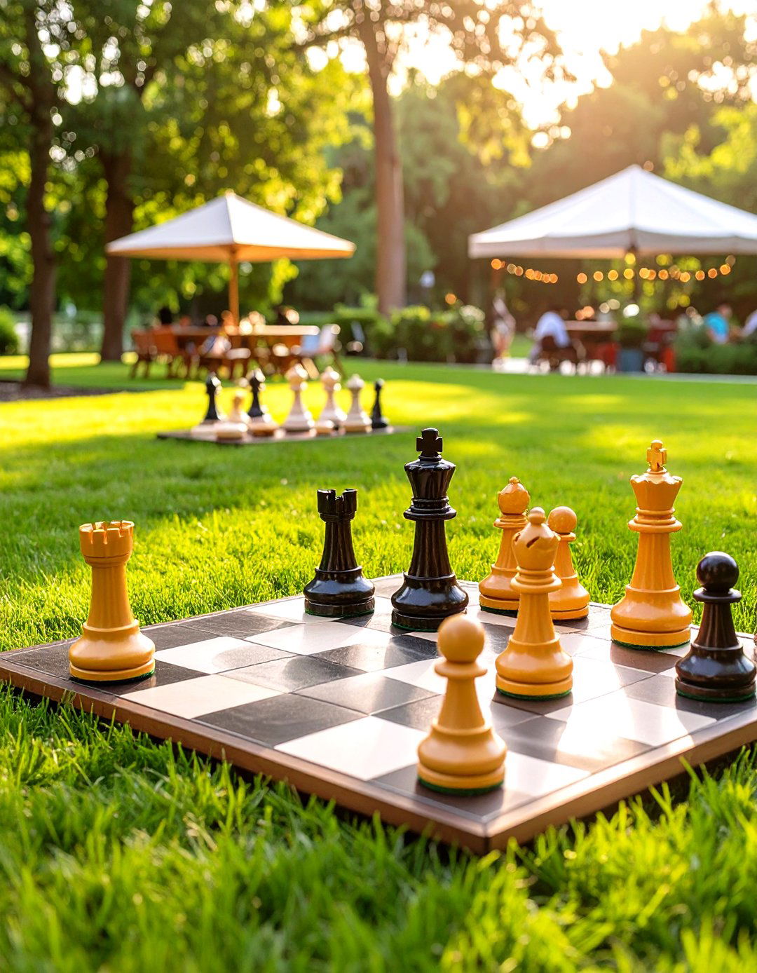 Giant Yard Games Setup - 30 outdoor graduation party ideas