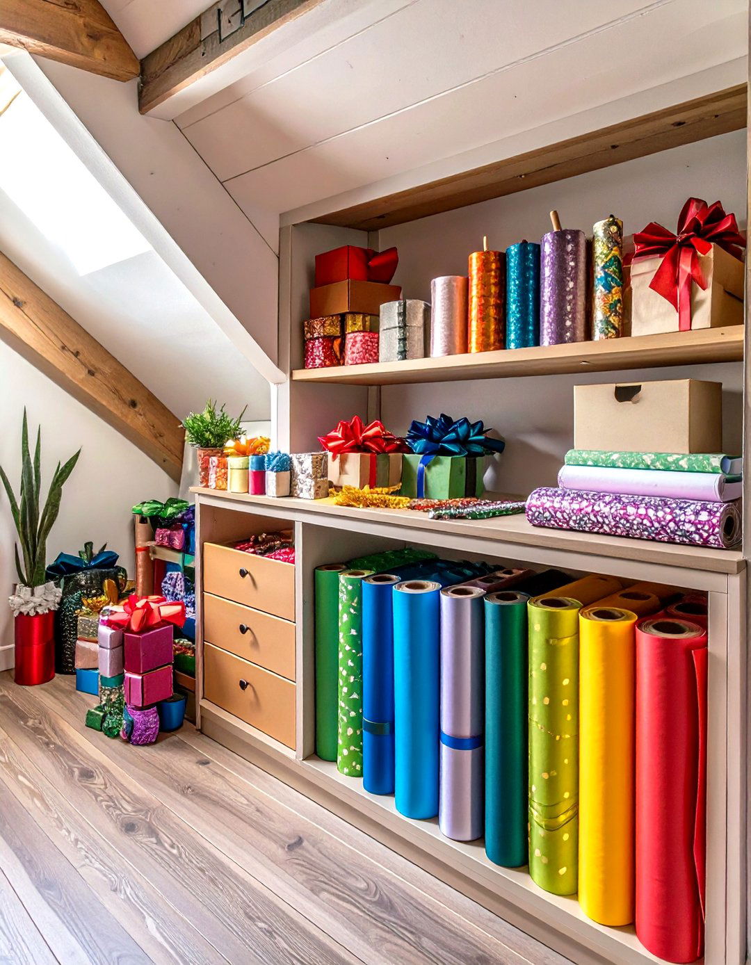 Gift Wrapping and Packing Station Under Basement Stairs - 30 under basement stairs ideas
