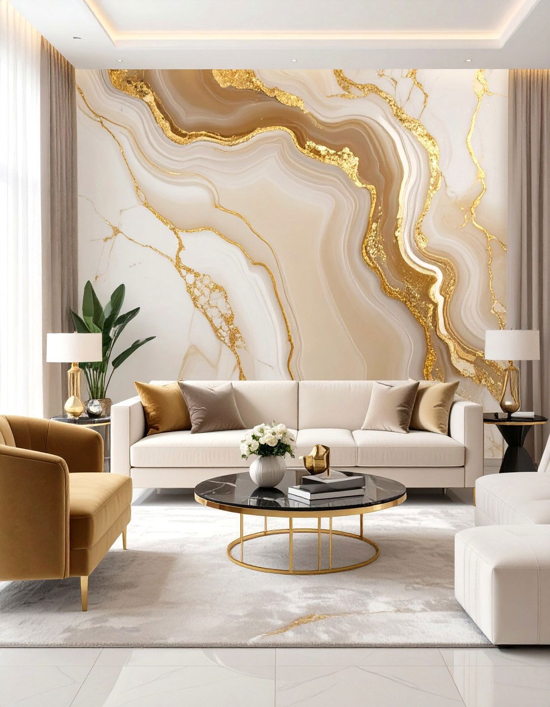 Gilded Agate Living Room Wallpaper - 30 classy wallpaper designs for living room