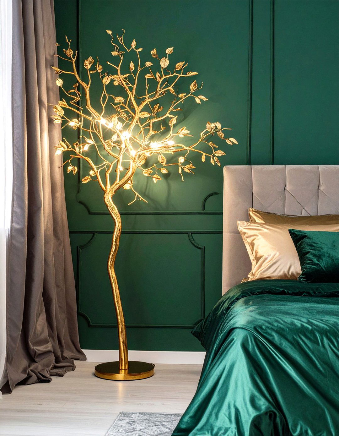 Gilded Branch Floor Lamp for a Nature Inspired Glam Bedroom - 30 floor lamps for bedroom ideas