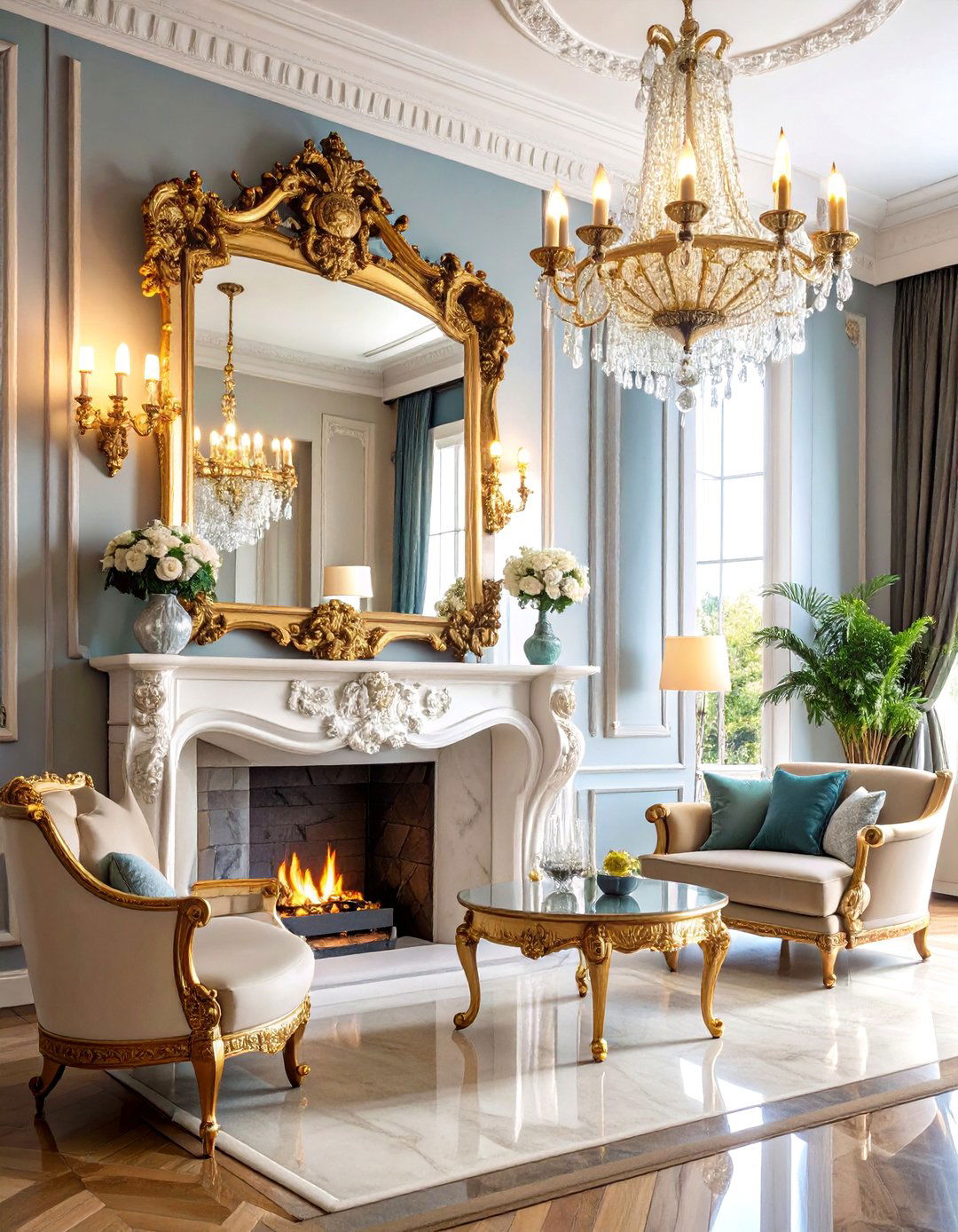 Gilded Ornate Mirrors - 30 parisian interior design ideas