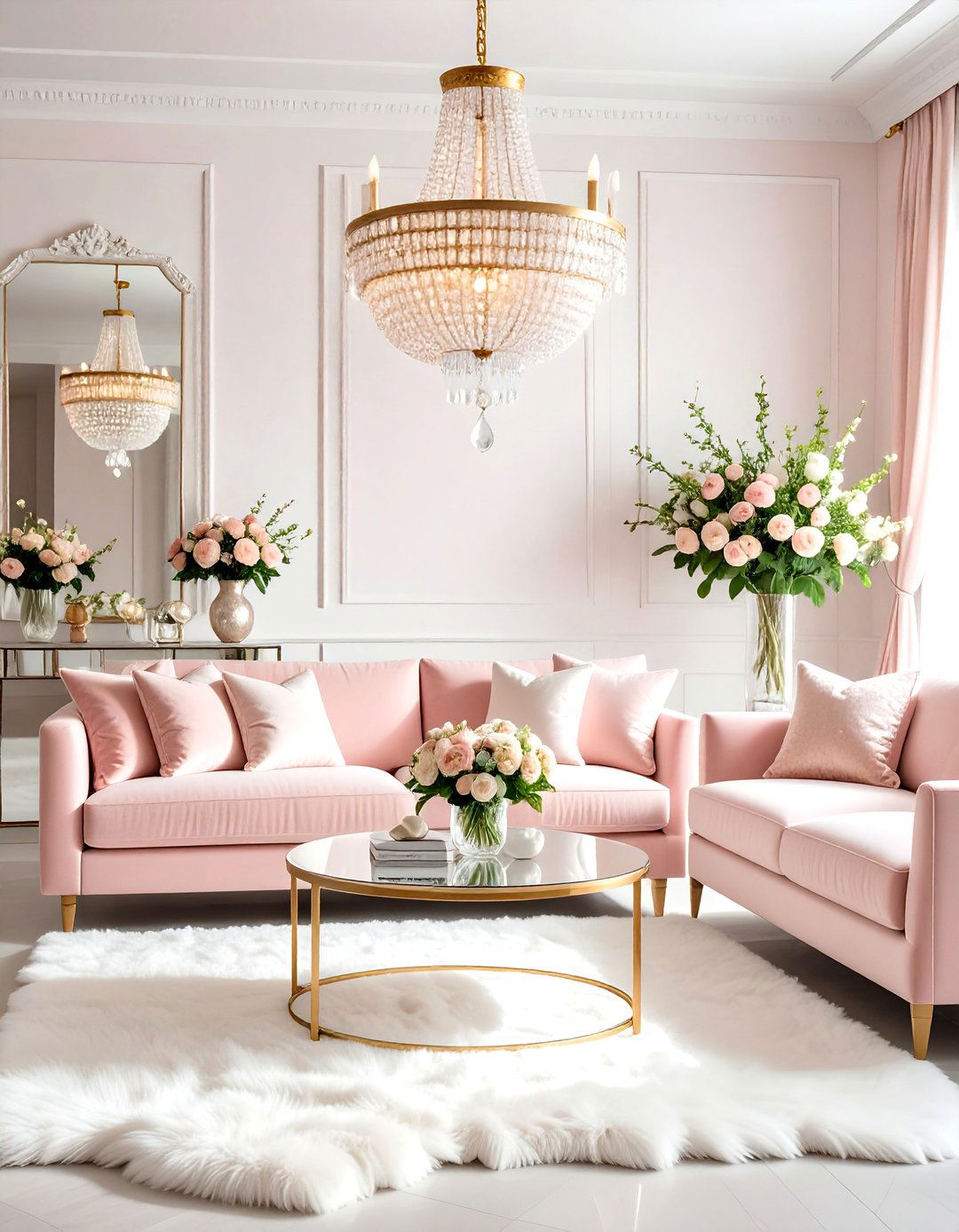 Glam Crystal Basket Chandelier - 30 lighting ideas for living room