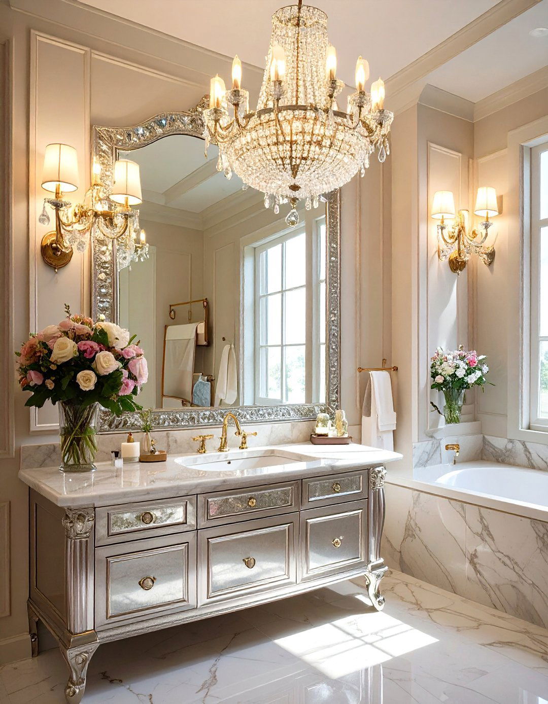 Glam Crystal Sconce Bathroom Lighting - 30 bathroom lighting ideas over mirror