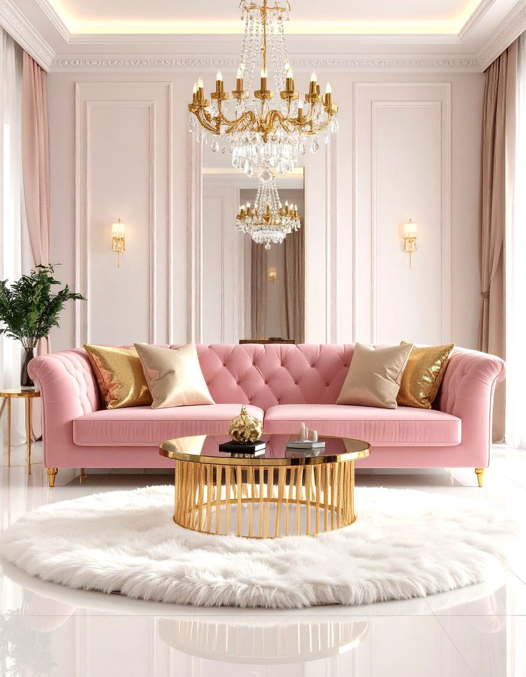 Glam Living Room with Luxe Materials - 30 popular living room ideas