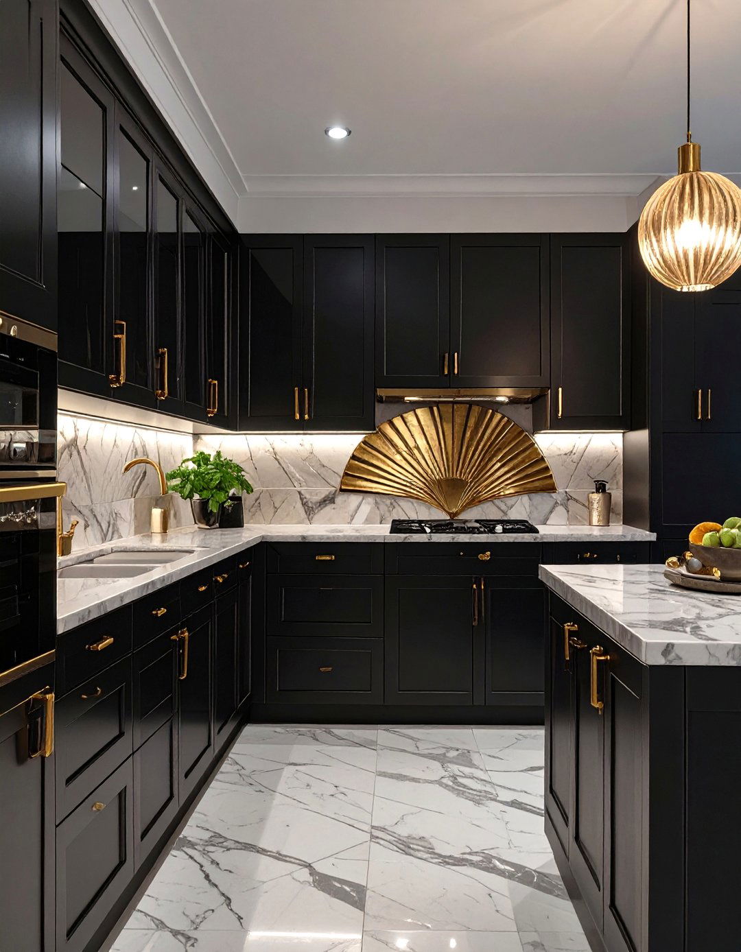 Glamorous Art Deco Basement Kitchenette - 30 basement kitchenette ideas