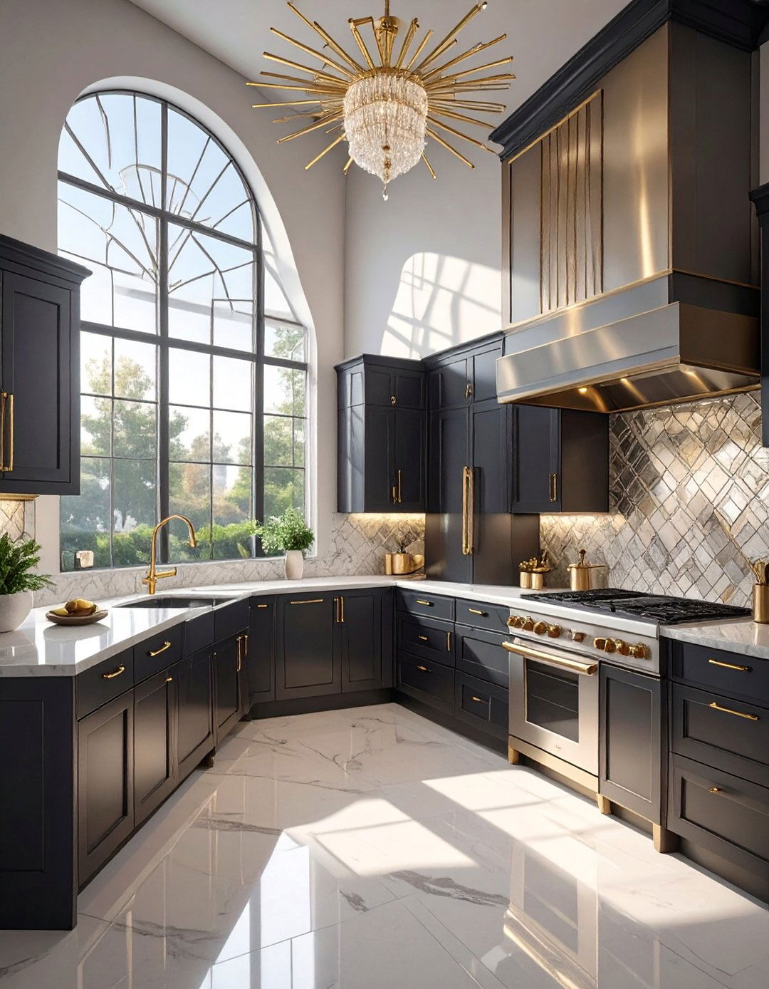 Glamorous Art Deco Kitchen - 30 dark kitchen ideas