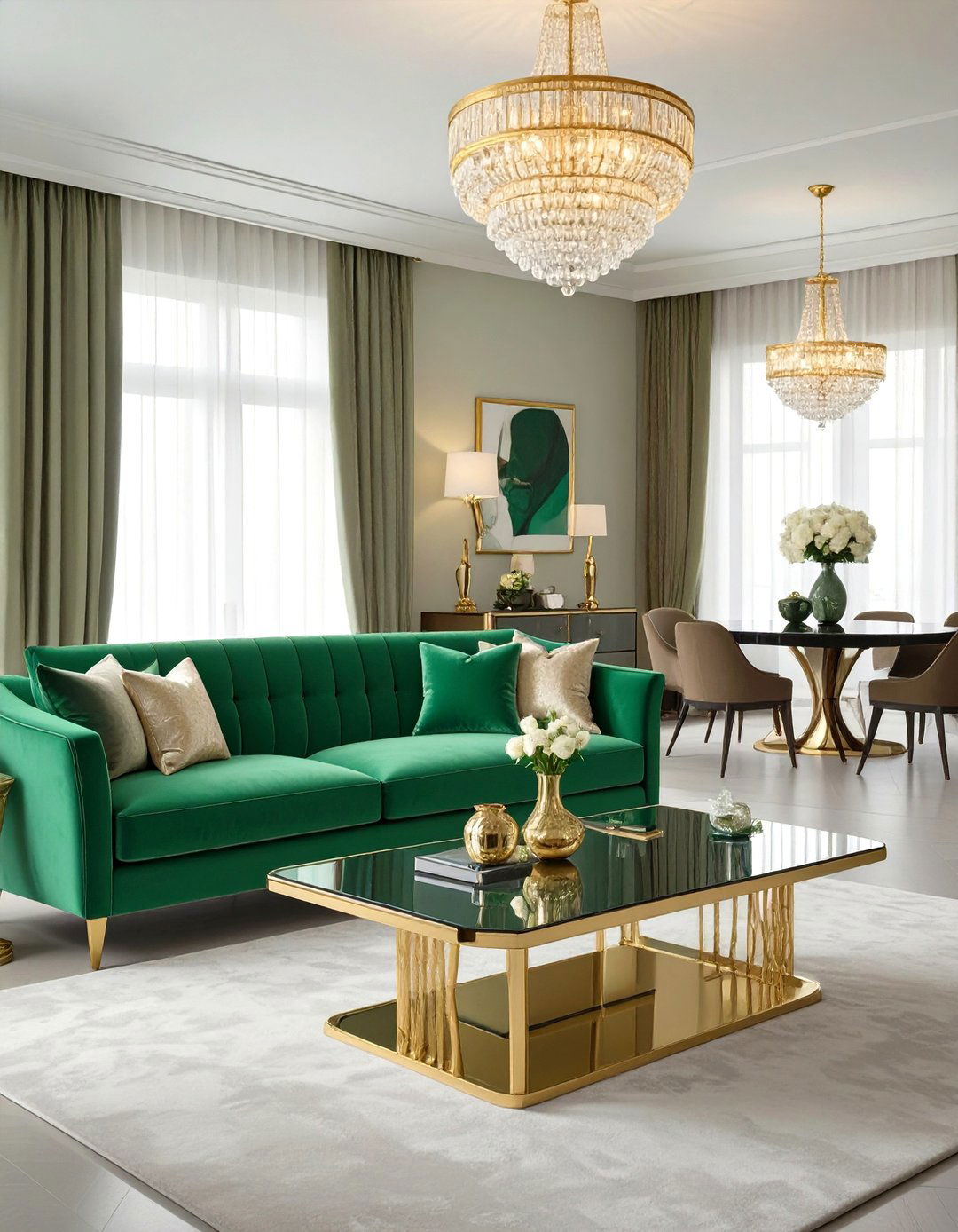Glamorous Art Deco Lounge - 30 lounge dining room ideas