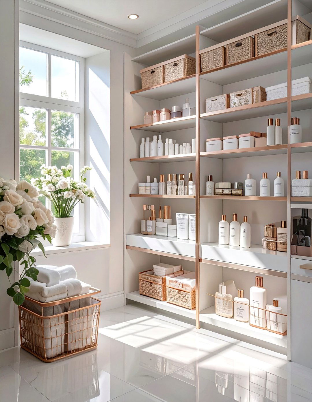 Glamorous Beauty Product Display - 30 bathroom closet organization ideas