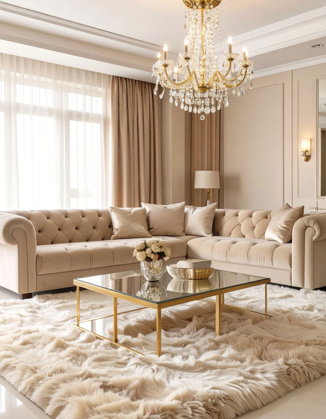 Glamorous Beige Living Room - 30 beige living room ideas
