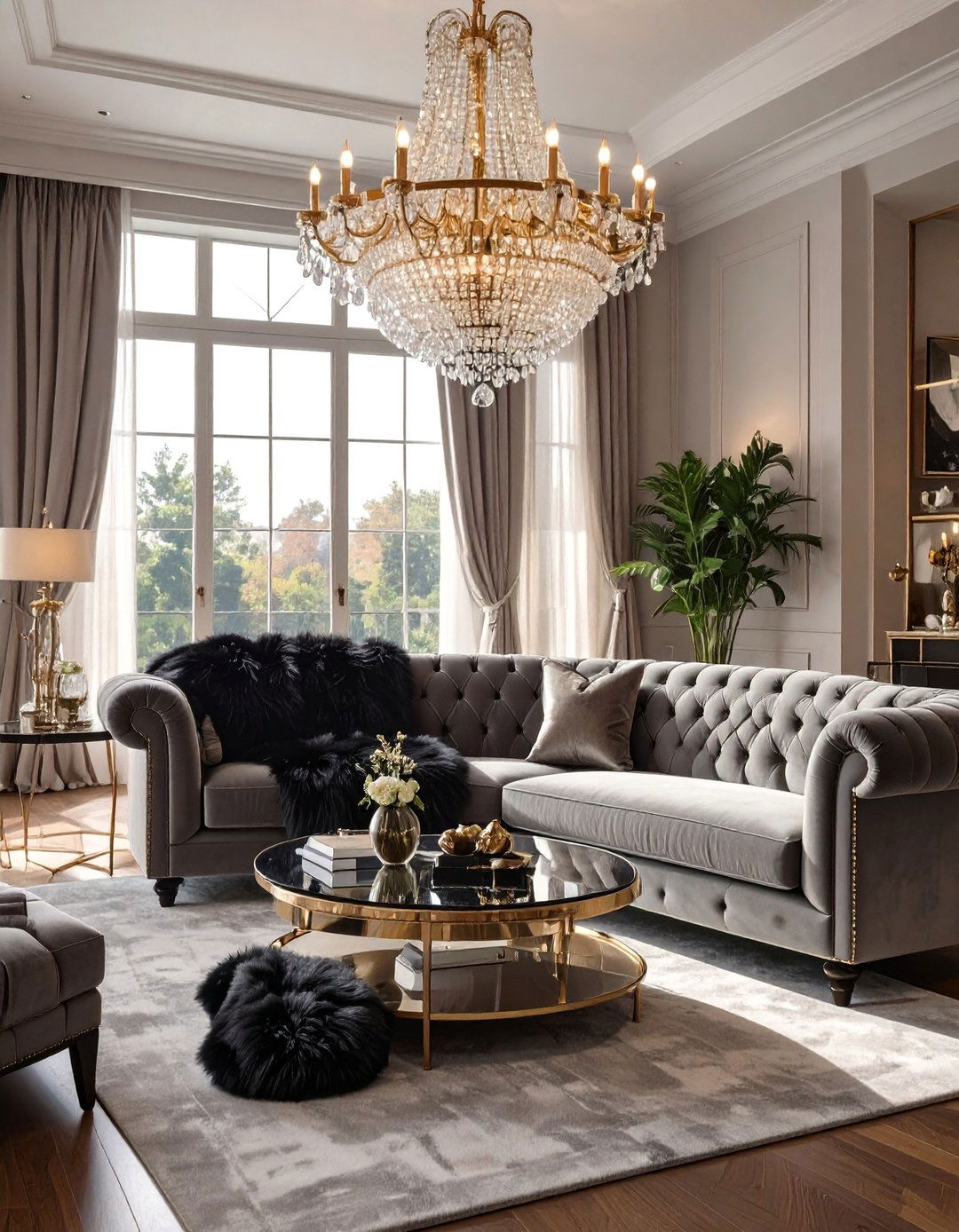 Glamorous Black and Grey Living Room - 30 black and grey living room ideas
