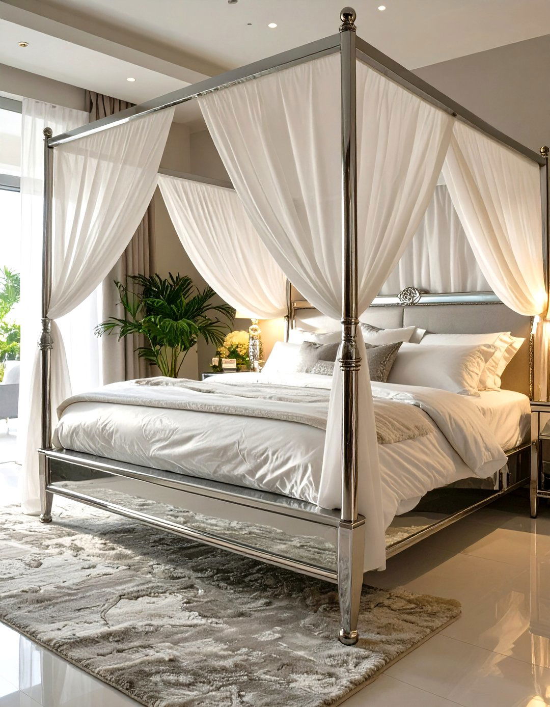Glamorous Canopy Bed Centerpiece - 30 glam interior design ideas
