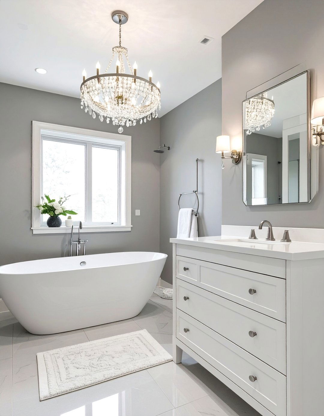 Glamorous Grey and White Bathroom - 30 grey and white bathroom ideas
