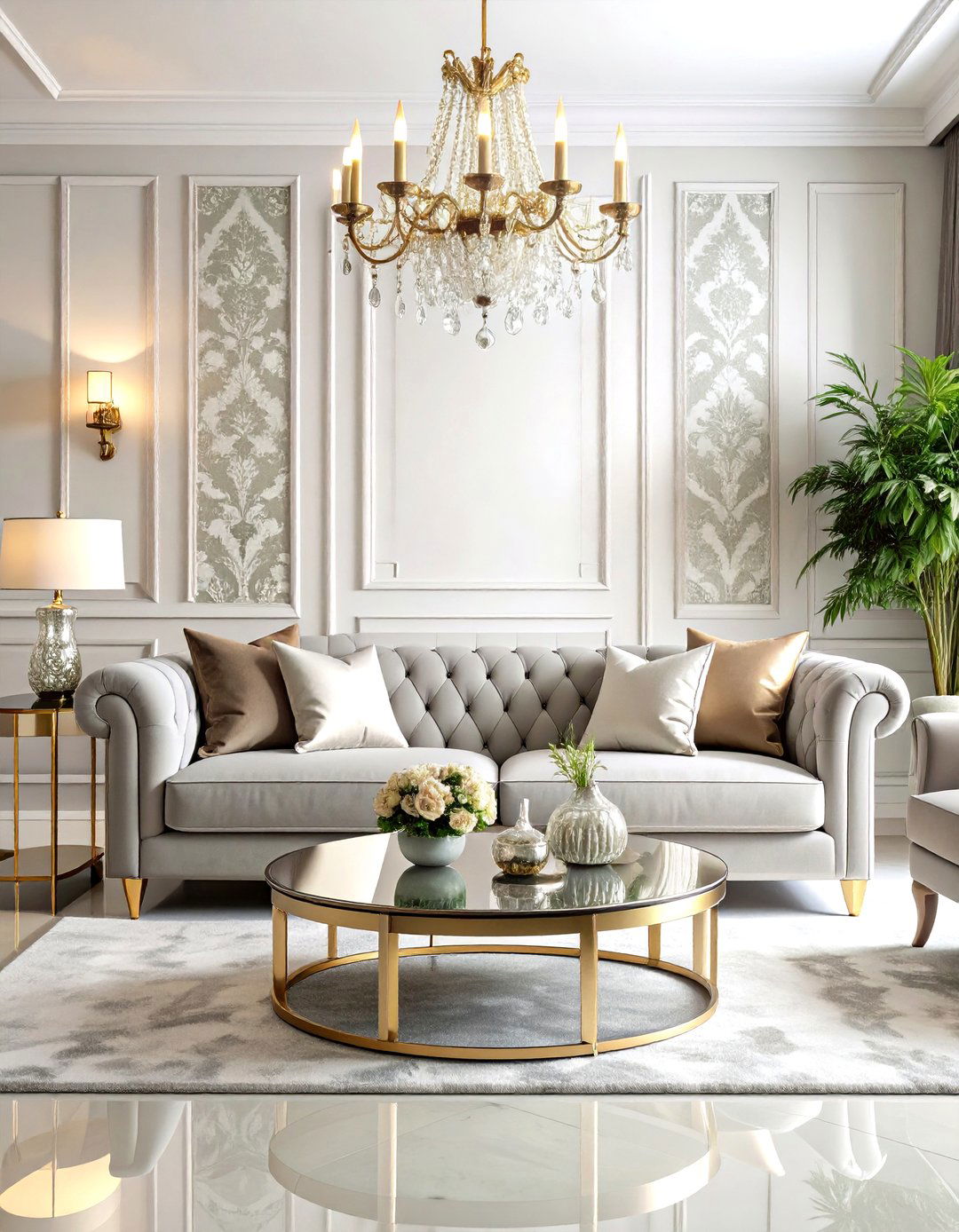 Glamorous Grey and White Living Room - 30 grey and white living room ideas
