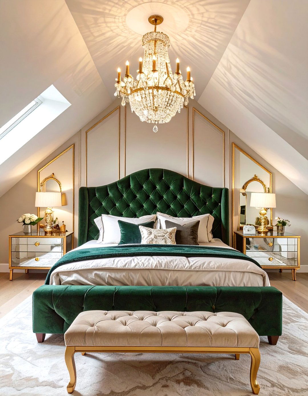 Glamorous Hollywood Regency Attic - 30 modern attic bedroom ideas