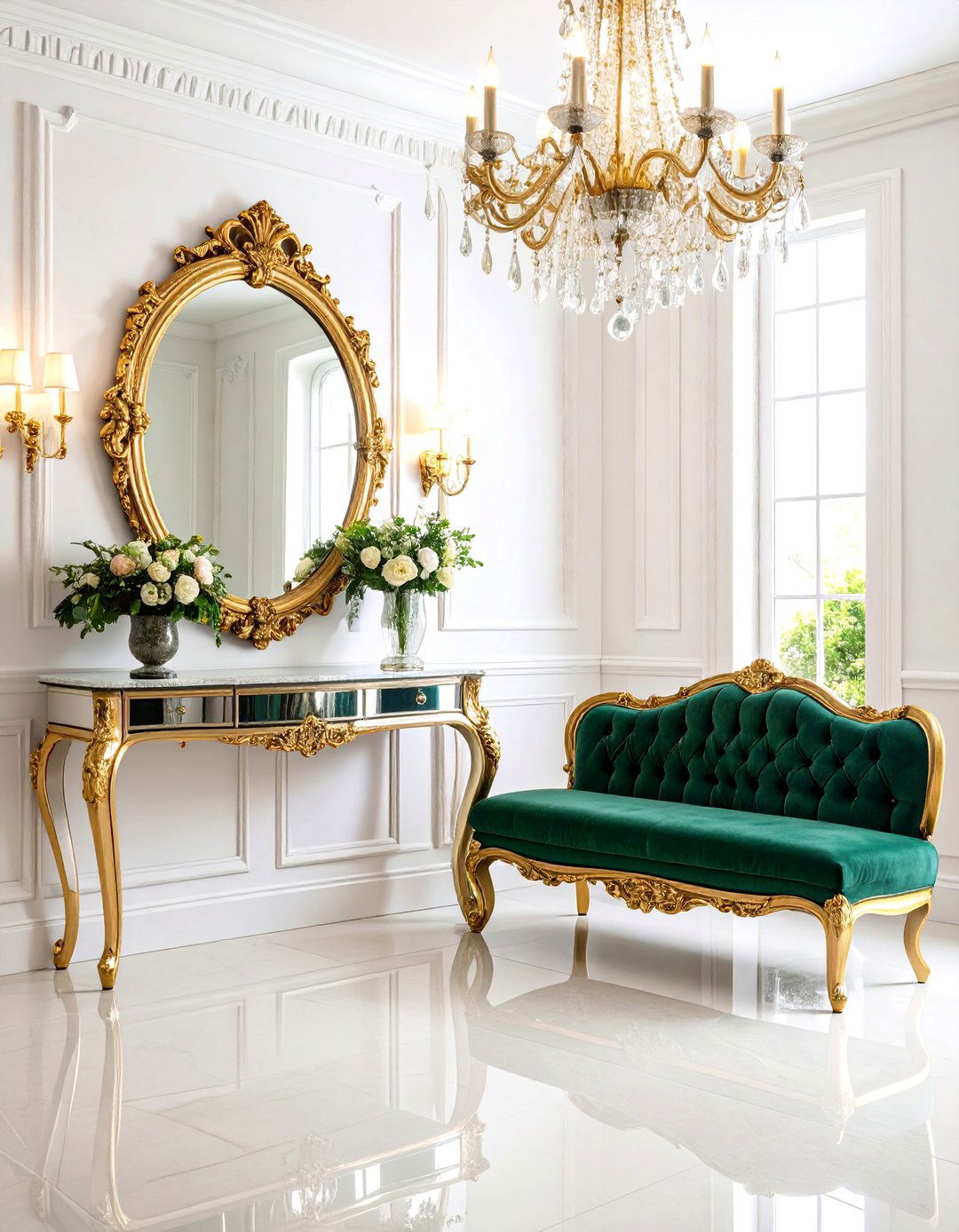Glamorous Hollywood Regency Foyer - 30 foyer furniture ideas