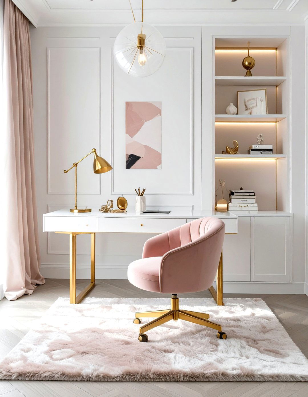 Glamorous Home Office Space - 30 glam interior design ideas
