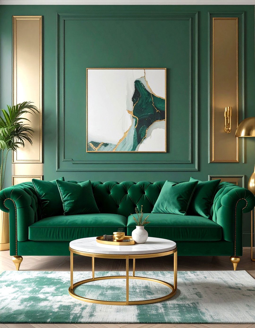 Glamorous Jewel Toned Living Room - 30 modern small living room ideas