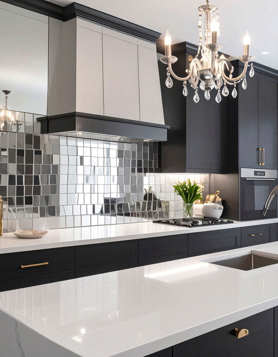 Glamorous Mirrored Backsplash - 30 diy backsplash ideas