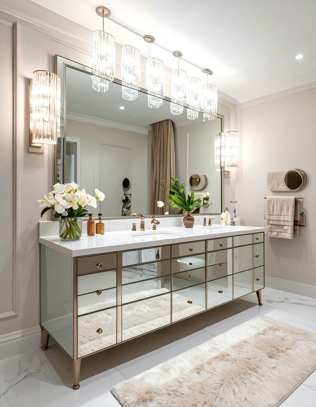 Glamorous Mirrored Furniture Bathroom - 30 bathroom furniture ideas