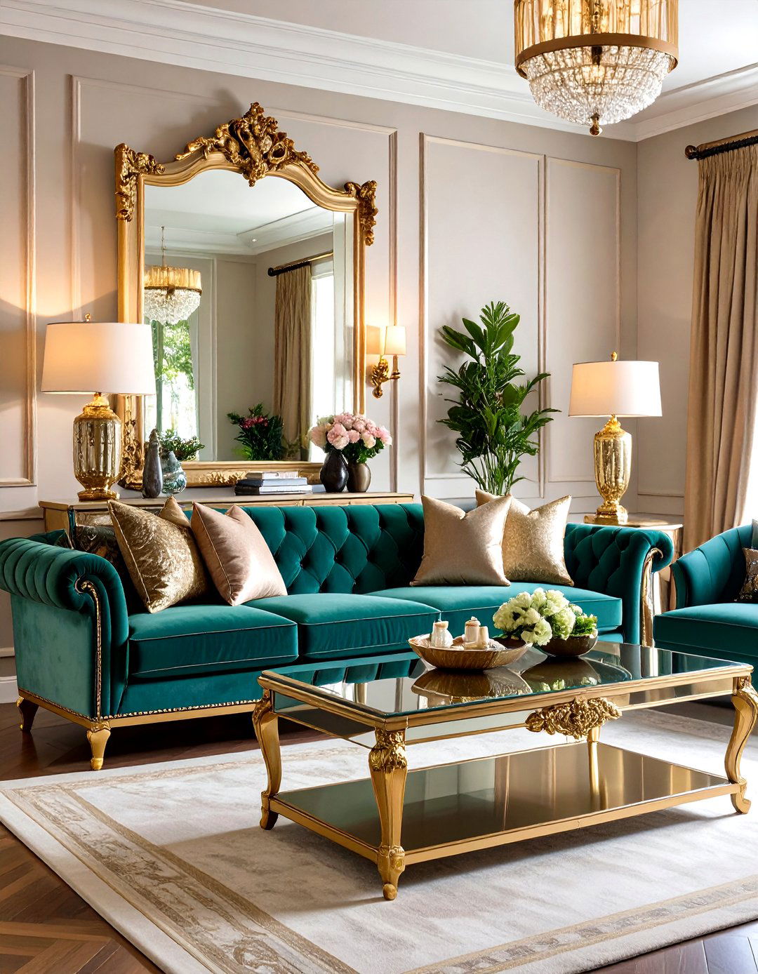 Glamorous Mirrored Living Room Console - 30 living room entertainment center ideas