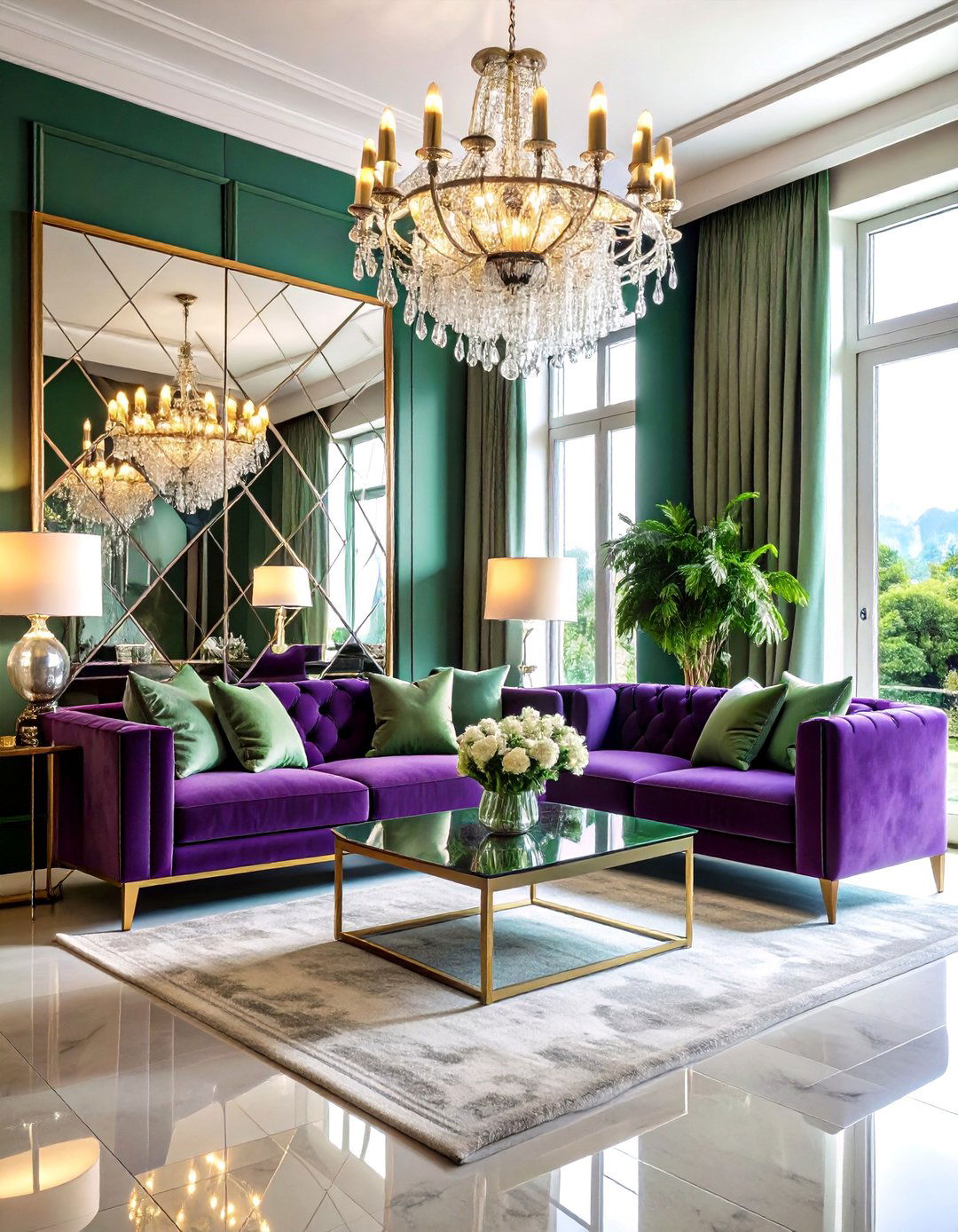 Glamorous Mirrored Living Room Wall - 30 accent wall ideas for living room