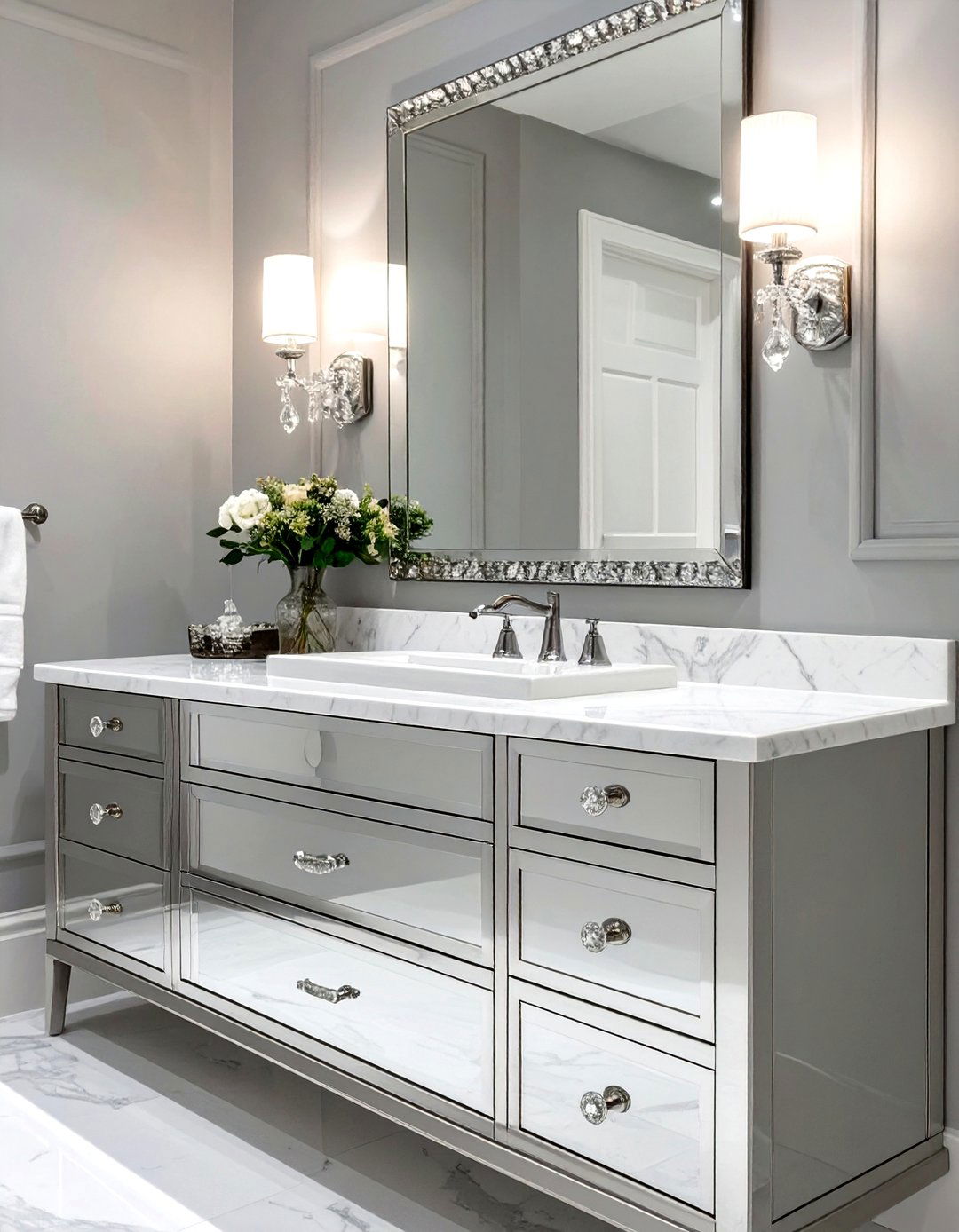 Glamorous Mirrored Vanity - 30 vanity ideas