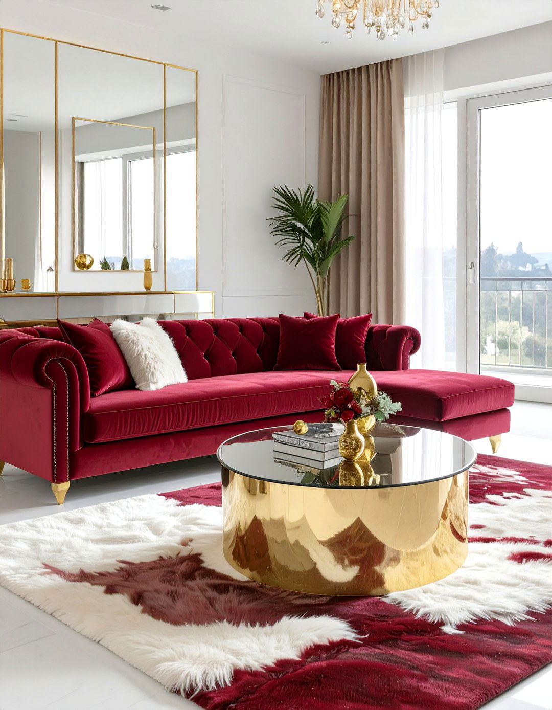 Glamorous Velvet and Metal Living Room - 30 contemporary living room ideas