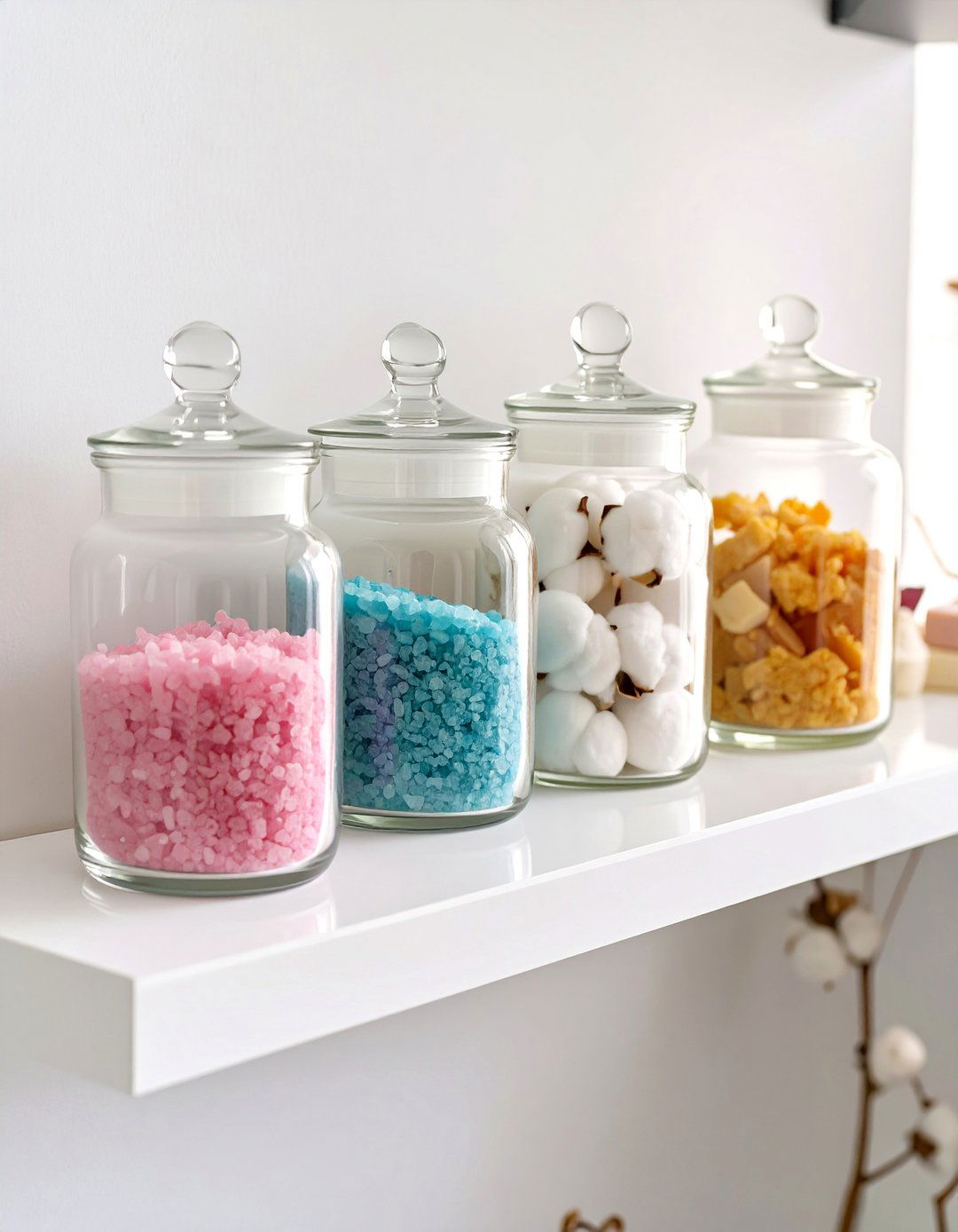 Glass Apothecary Jars Bathroom - 30 bathroom organizer ideas