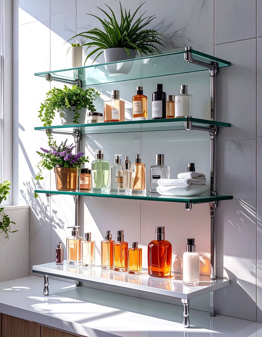 Glass Bathroom Corner Shelf - 30 bathroom shelf ideas