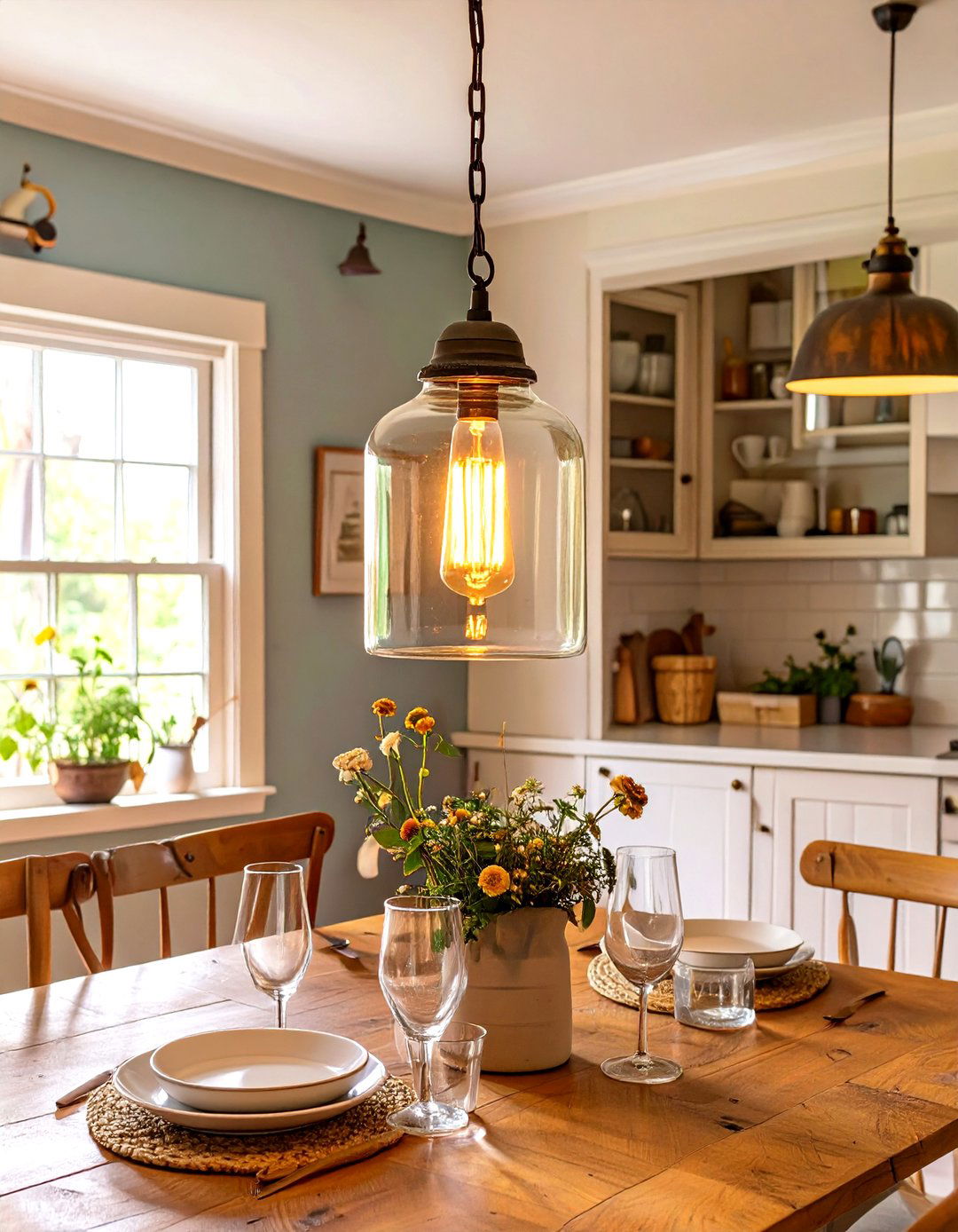 Glass Bell Jar Pendant Light - 30 small dining room lighting ideas