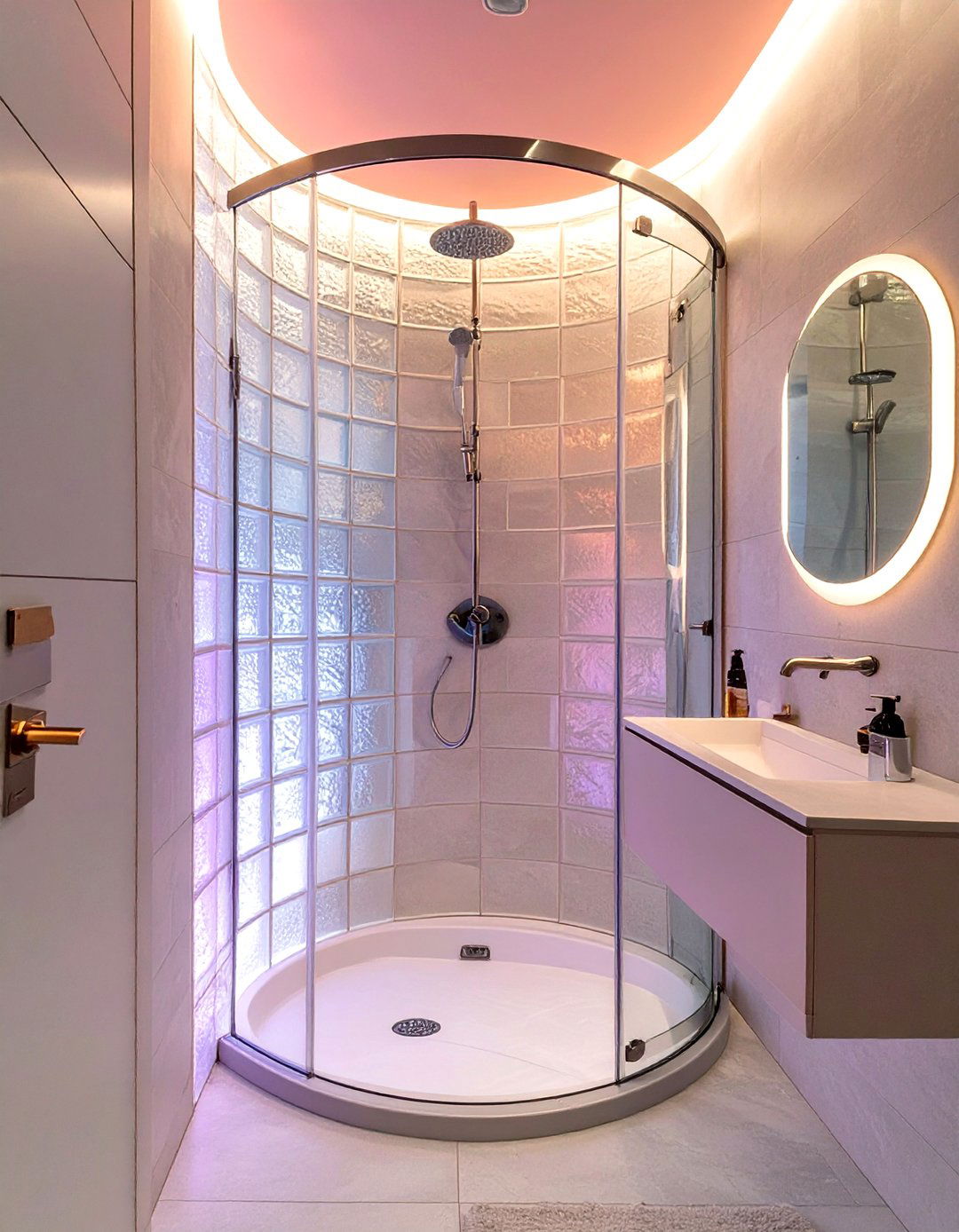 Glass Block Wall Small Doorless Shower - 30 small doorless walk in shower ideas