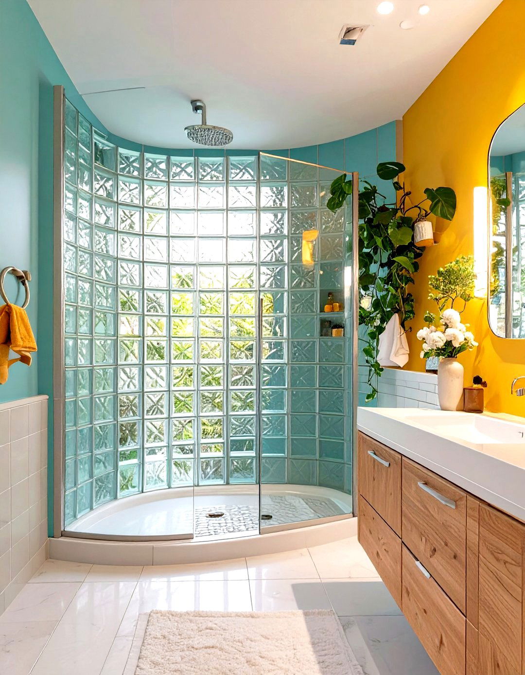 Glass Block Wall Wet Bathroom - 30 wet bathroom ideas