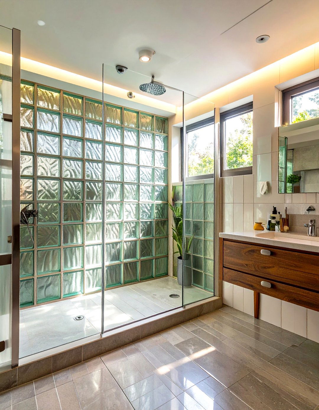Glass Block Window in Shower - 30 window in shower ideas