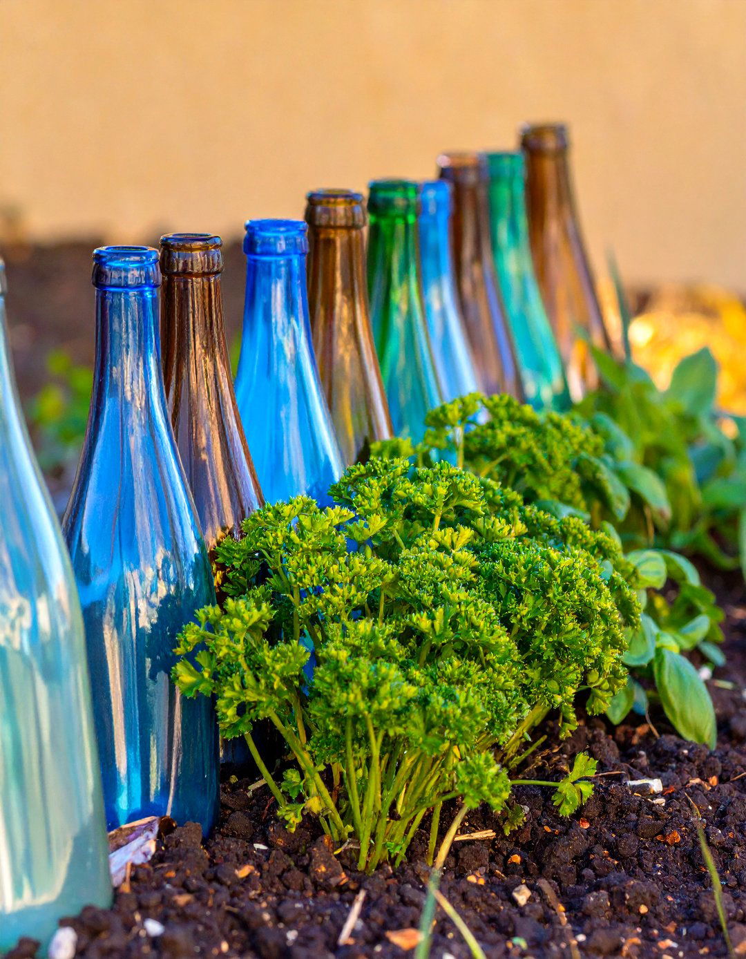 Glass Bottle Garden Edging - 30 modern garden edging ideas