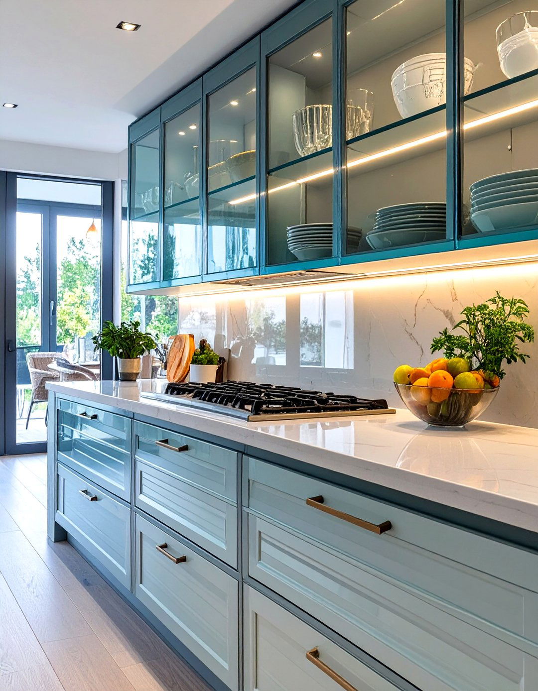 Glass Cabinetry Kitchen - 30 luxury modern kitchen designs