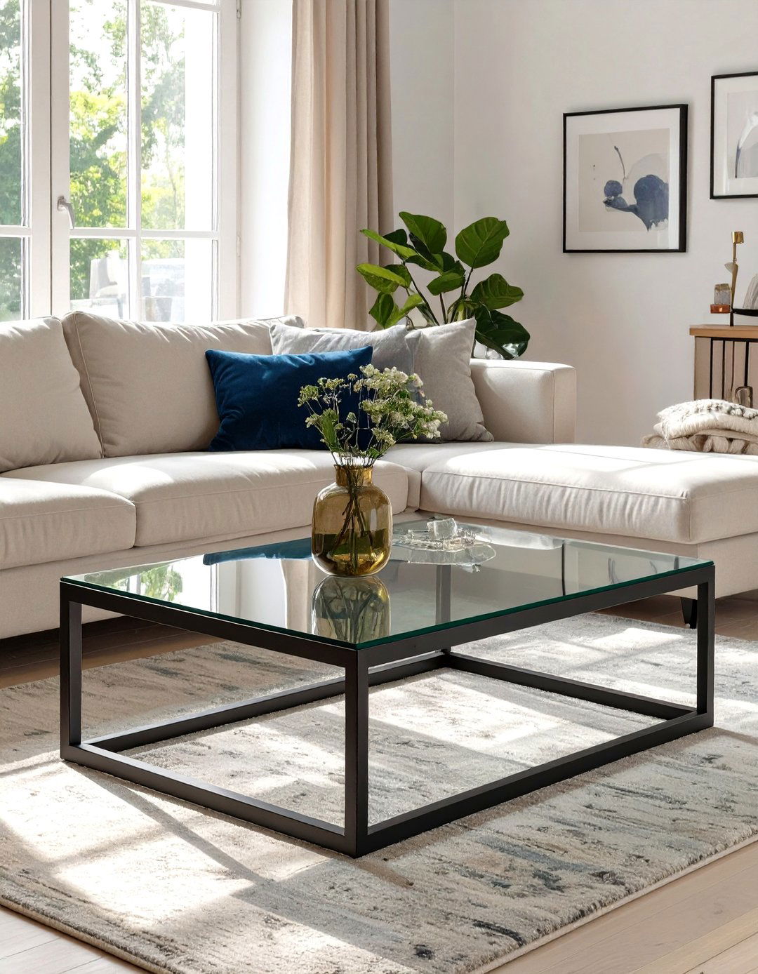 Glass Coffee and Side Tables - 30 scandinavian design living room ideas