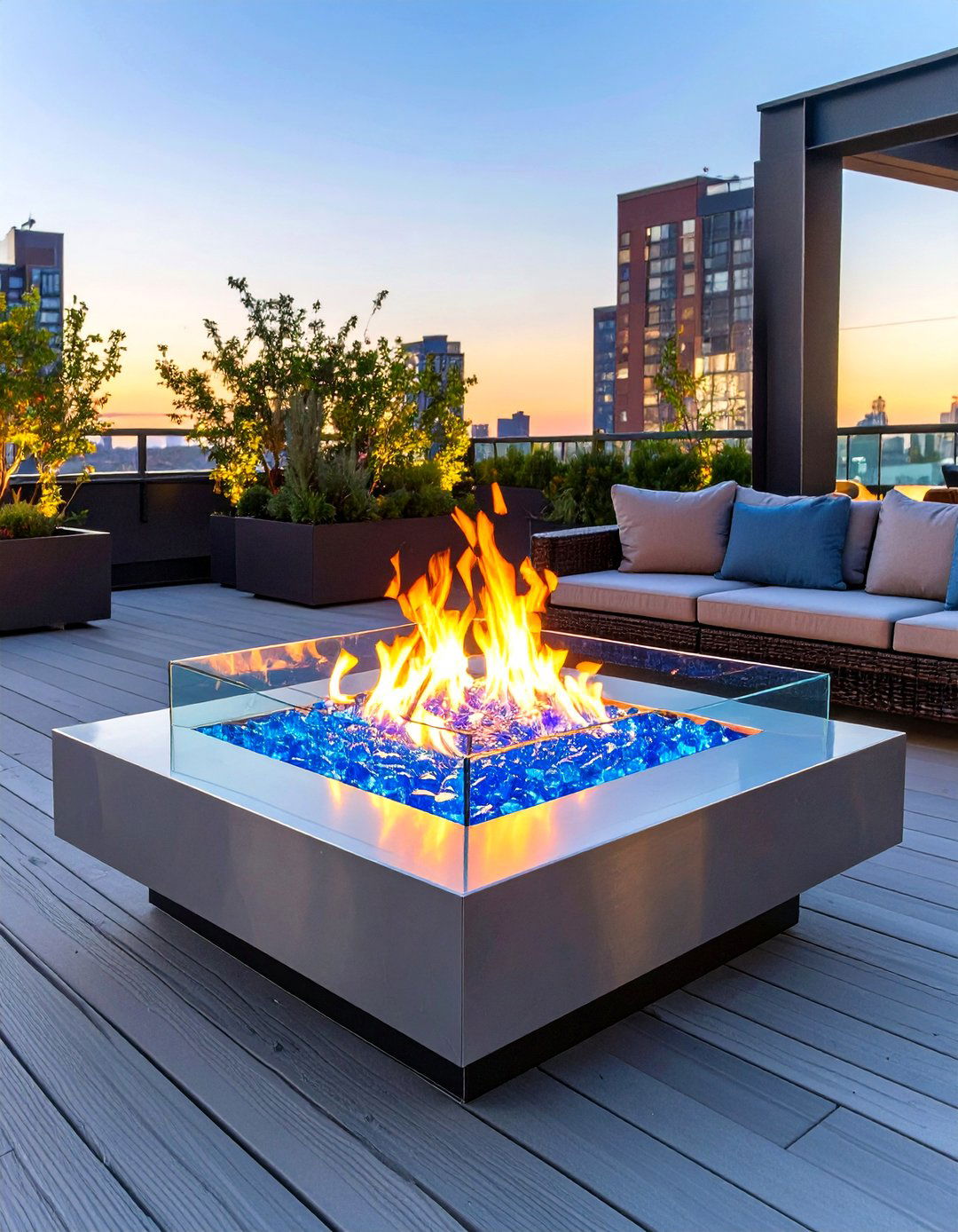 Glass Enclosed Gas Firepit - 30 outdoor firepit ideas