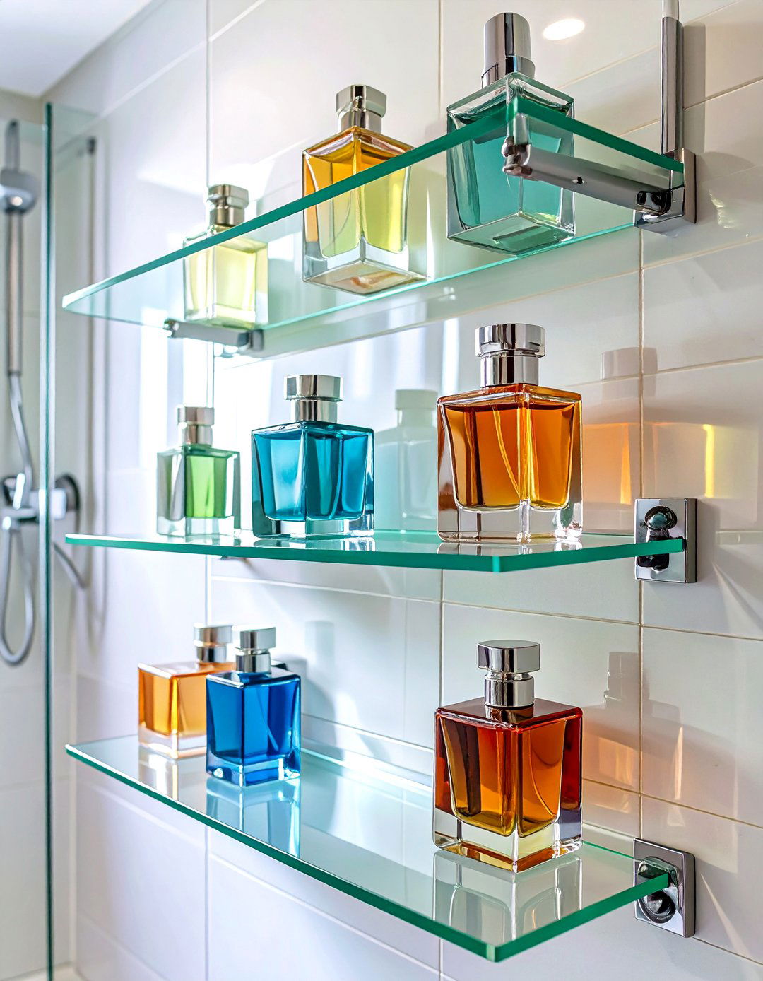 Glass Floating Shelves for Small Bathrooms - 30 floating shelves bathroom ideas
