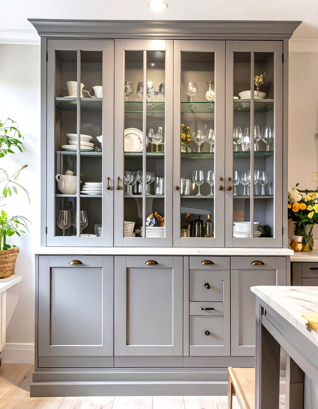 Glass Front Cabinet Doors - 30 timeless kitchen design ideas