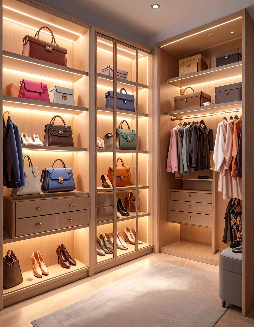 Glass Front Cabinet Doors - 30 walk in closet organization ideas